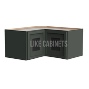 Slim Aston Green Easy Reach Wall Cabinet with Glass Door