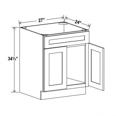 Charleston White Sink Base 27''