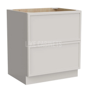 Dove White Slim Shaker Two Drawer Base