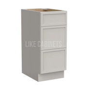 Dove White Slim Shaker Vanity Three Drawer Base Cabinet