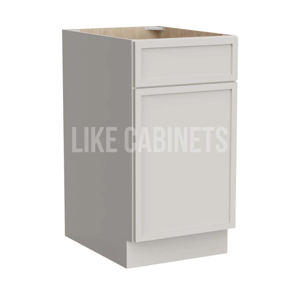 Dove White Slim Shaker Trash Base Cabinet