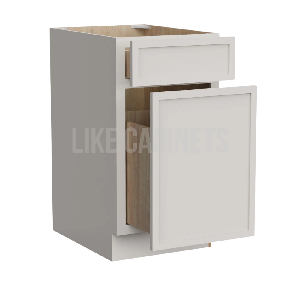 Dove White Slim Shaker Trash Base Cabinet