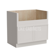 Dove White Slim Shaker Farmhouse Sink Base