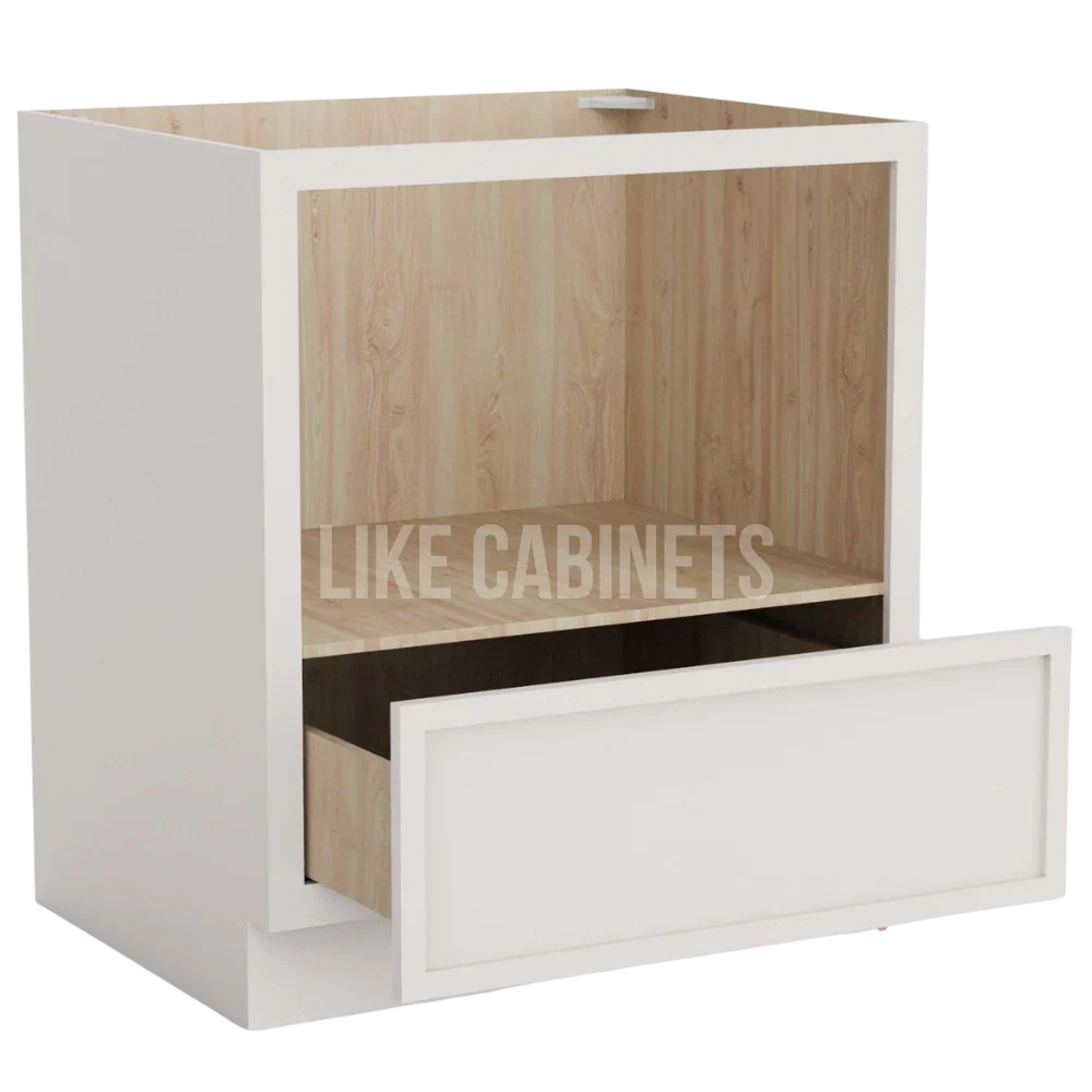 Dove White Slim Shaker Microwave Base Cabinet