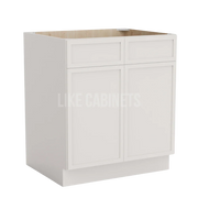 Slim Dove White Sink Base With Double Doors and False Drawers