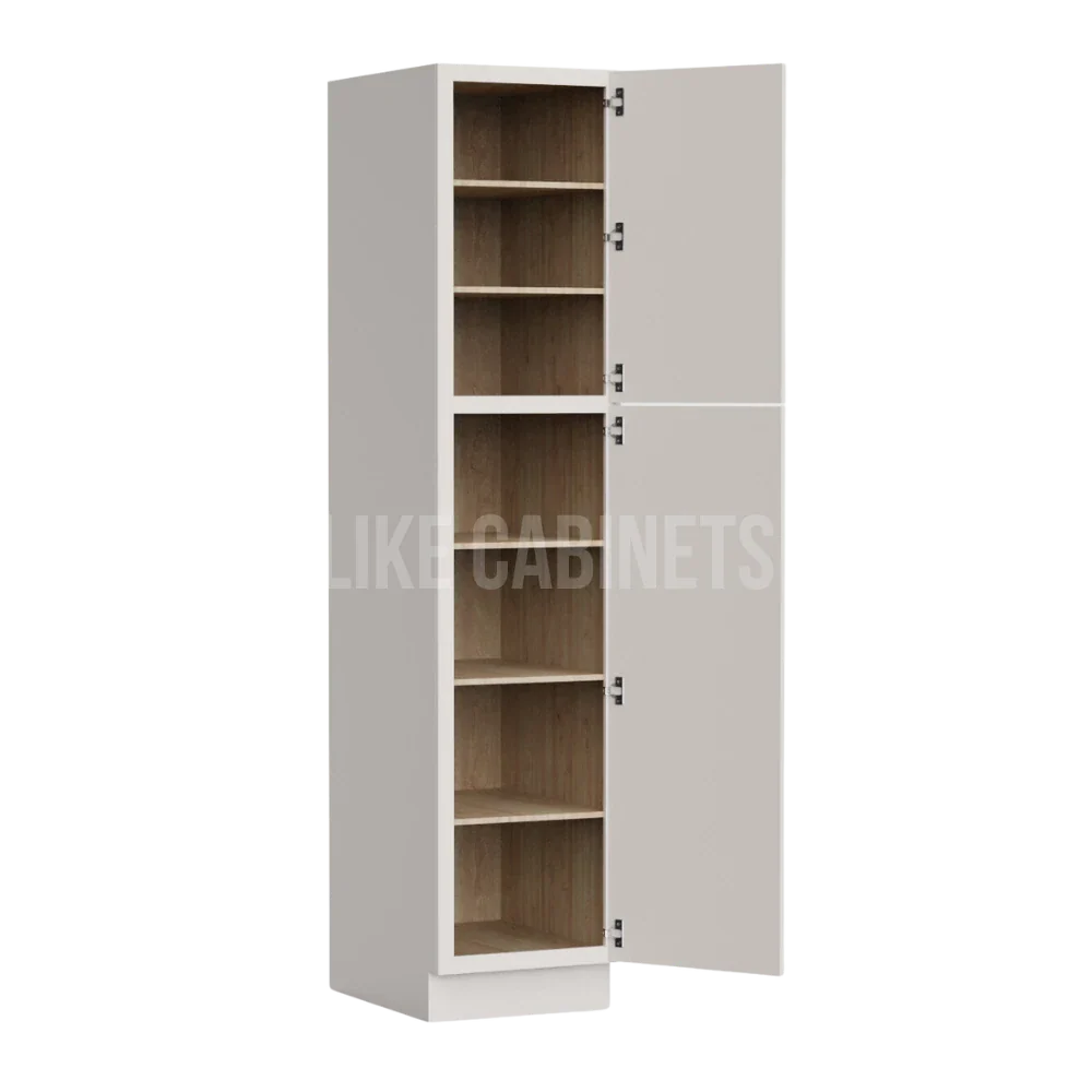 Slim Dove White 18'' W Two Single Door Utility Pantry Cabinet