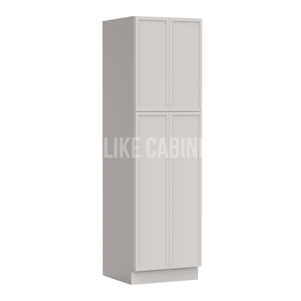 Slim Dove White 24'' W Two Double Door Utility Pantry Cabinet