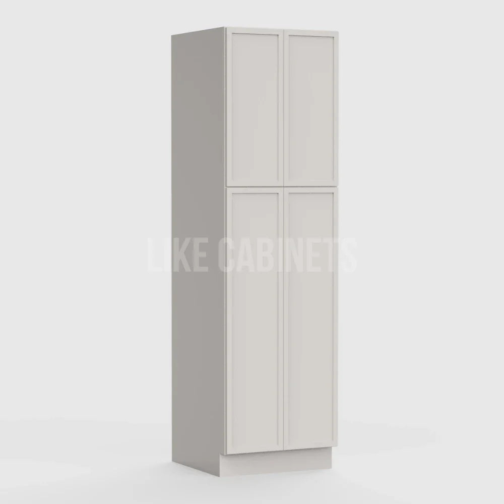 Slim Dove White 24'' W Two Double Door Utility Pantry Cabinet