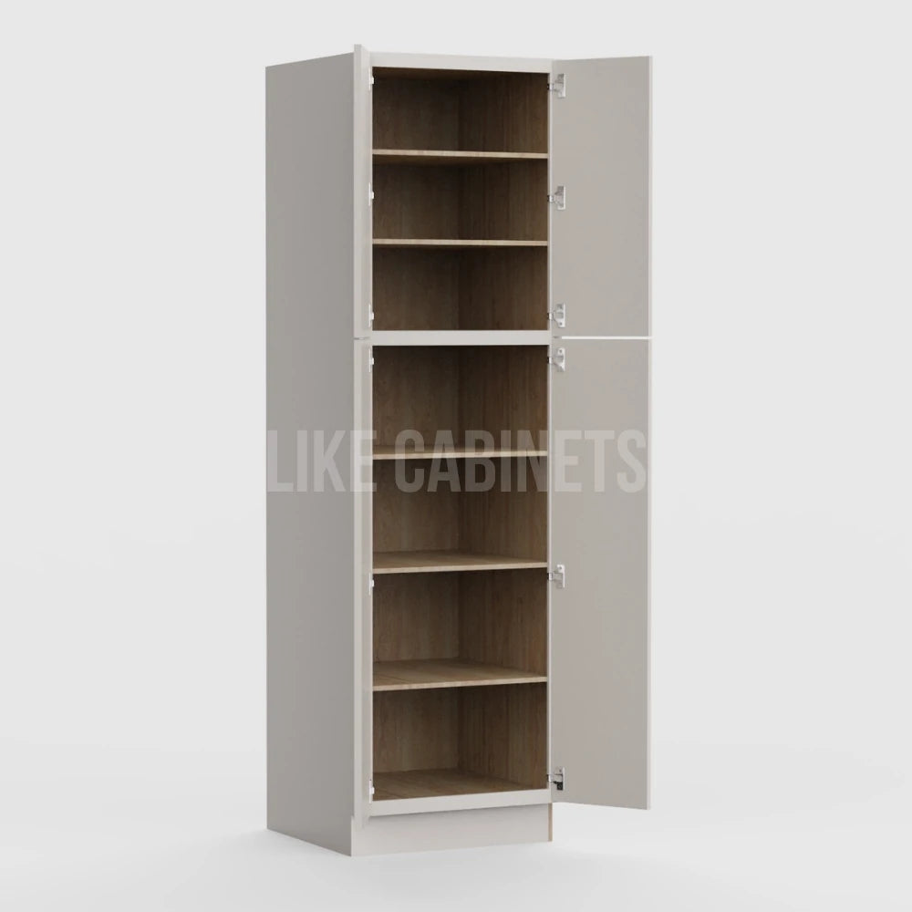 Slim Dove White 24'' W Two Double Door Utility Pantry Cabinet