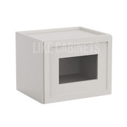 Slim Dove White 15'' H Single Door Wall Cabinet Glass Door