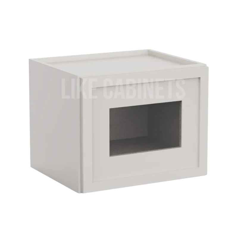 Slim Dove White 12'' H Single Door Wall Cabinet with Glass Door
