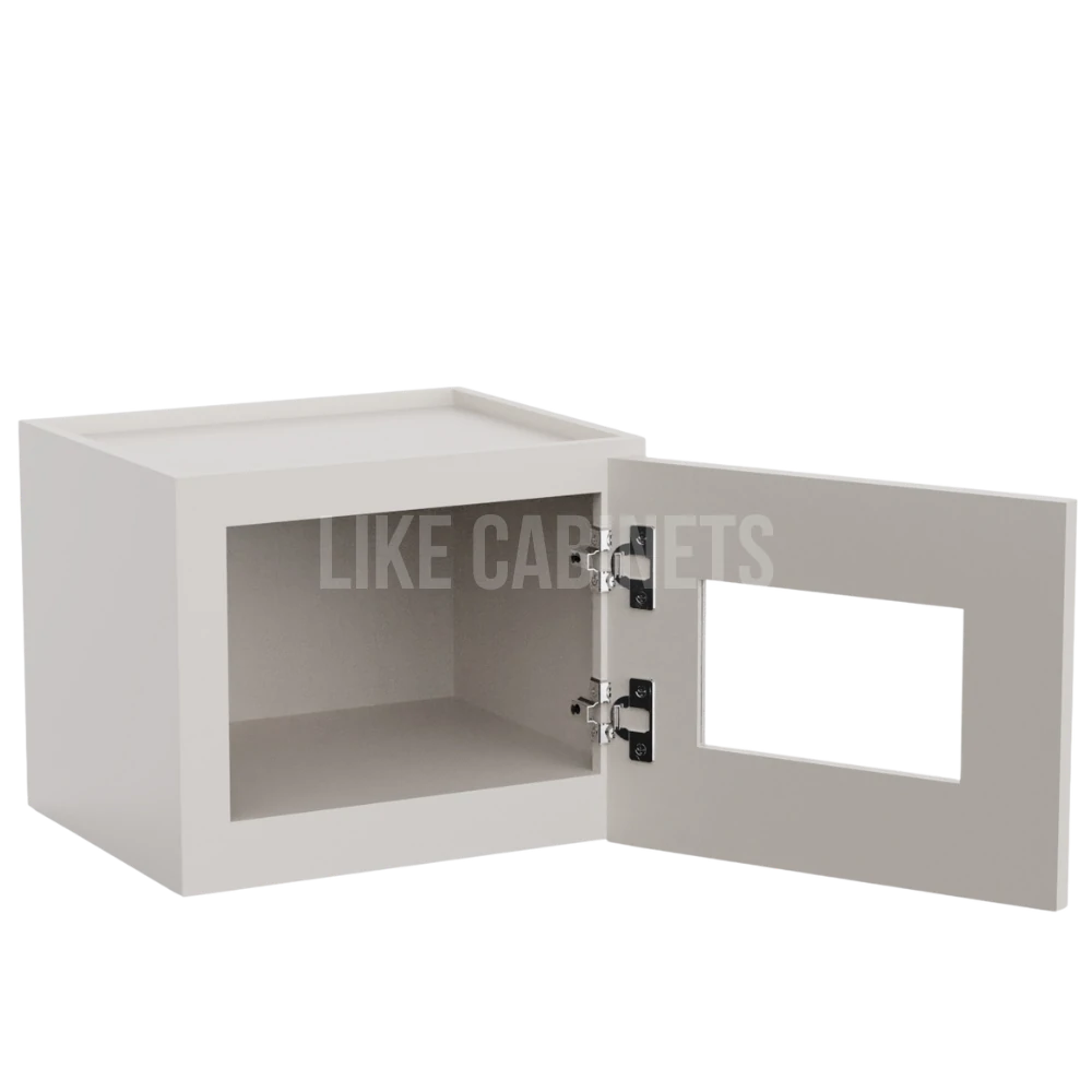 Slim Dove White 18'' H Single Door Wall Cabinet with Glass Door