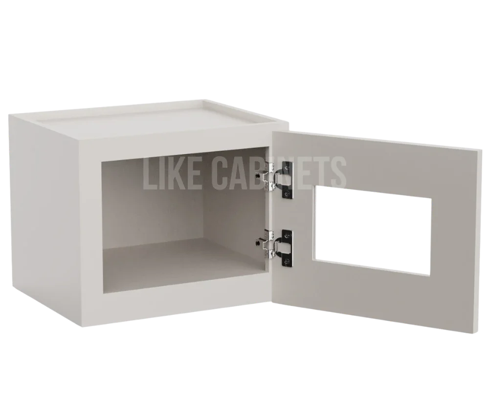 Slim Dove White 12'' H Single Door Wall Cabinet with Glass Door