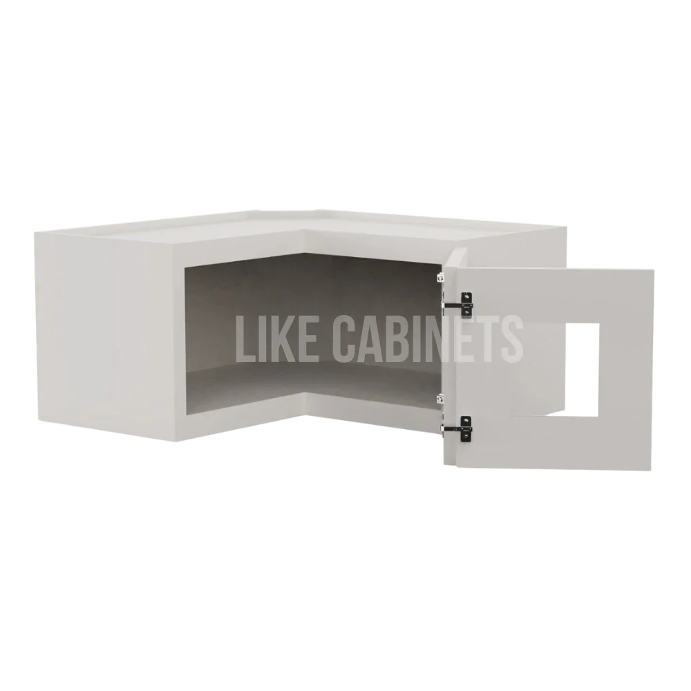 Slim Dove White Easy Reach Wall Cabinet with Glass Door