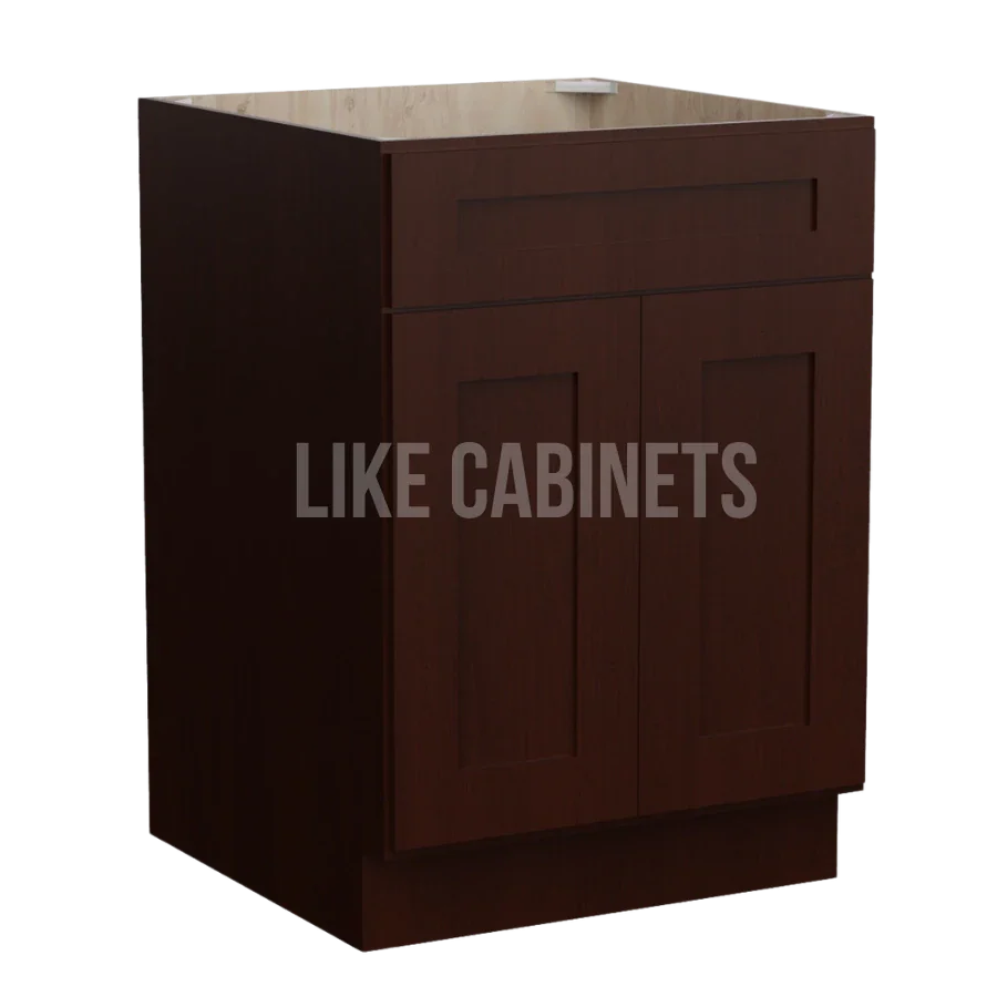 Shaker Espresso Base Cabinet with Double Doors & Single Drawer