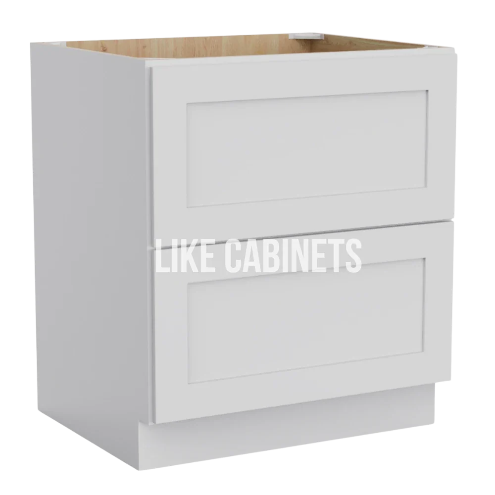 White Shaker Two Drawer Base