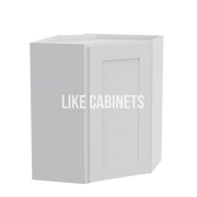 White Shaker 24'' Diagonal Corner Wall Cabinet