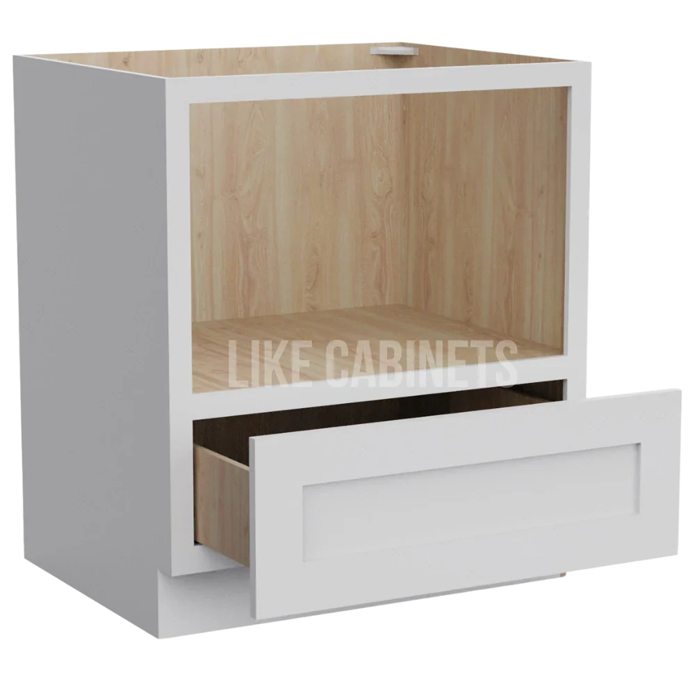White Shaker Microwave Base Cabinet with Single Drawer