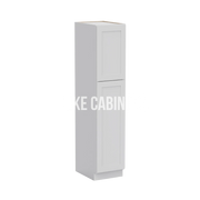 White Shaker 18'' W Two Single Door Utility Pantry Cabinet
