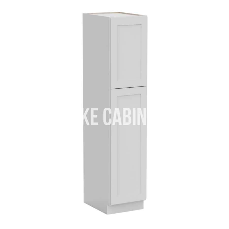 White Shaker 18'' W Two Single Door Utility Pantry Cabinet