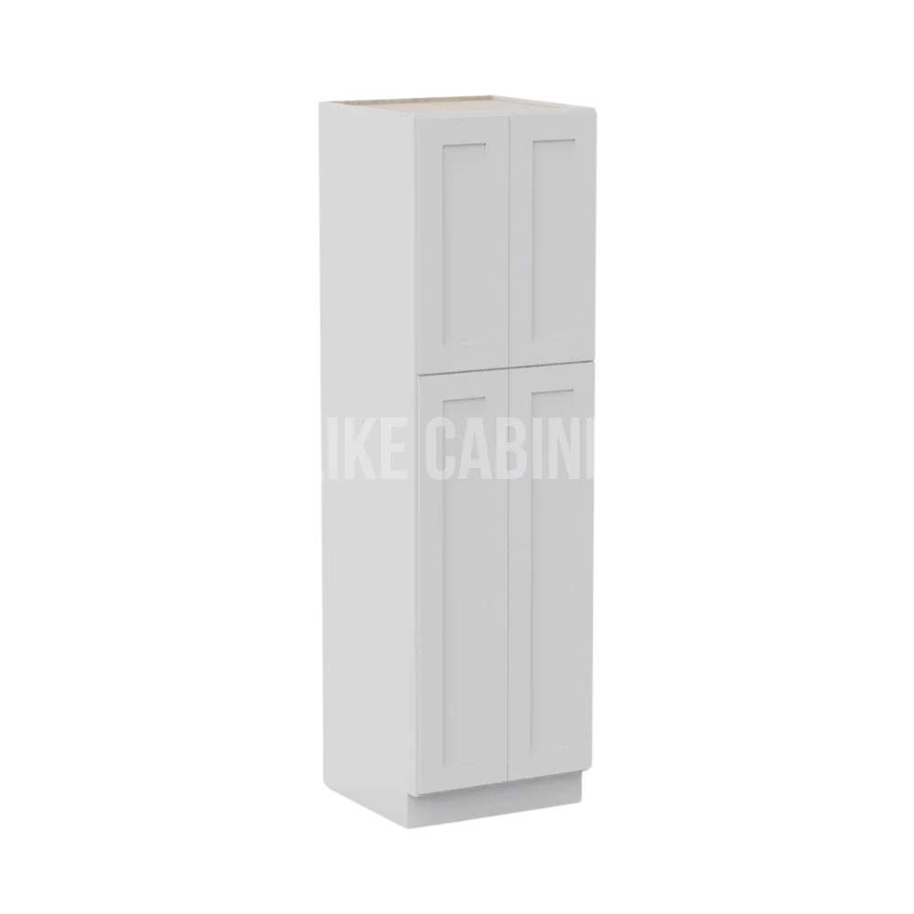 White Shaker 24'' W Two Double Door Utility Pantry Cabinet