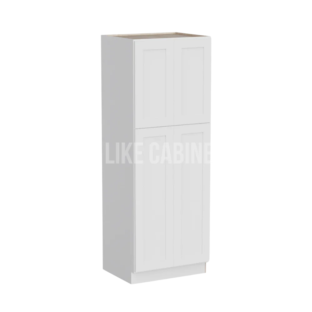 White Shaker 30''W Two Double Door Utility Pantry Cabinet
