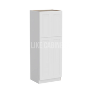 White Shaker 30''W Two Double Door Utility Pantry Cabinet