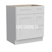 White Shaker 30'' W Vanity Combo with Drawers