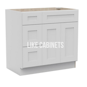 White Shaker 33'' W Vanity Combo with Drawers