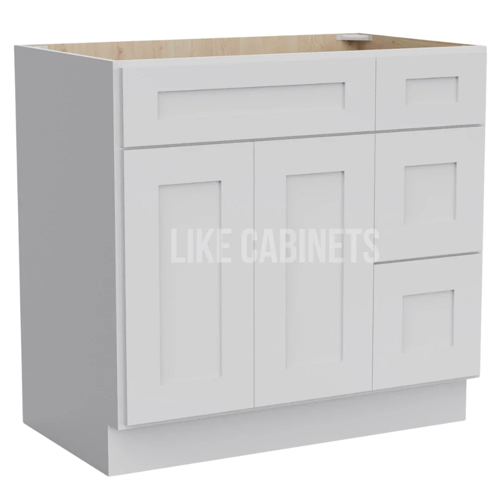 White Shaker 33'' W Vanity Combo with Drawers