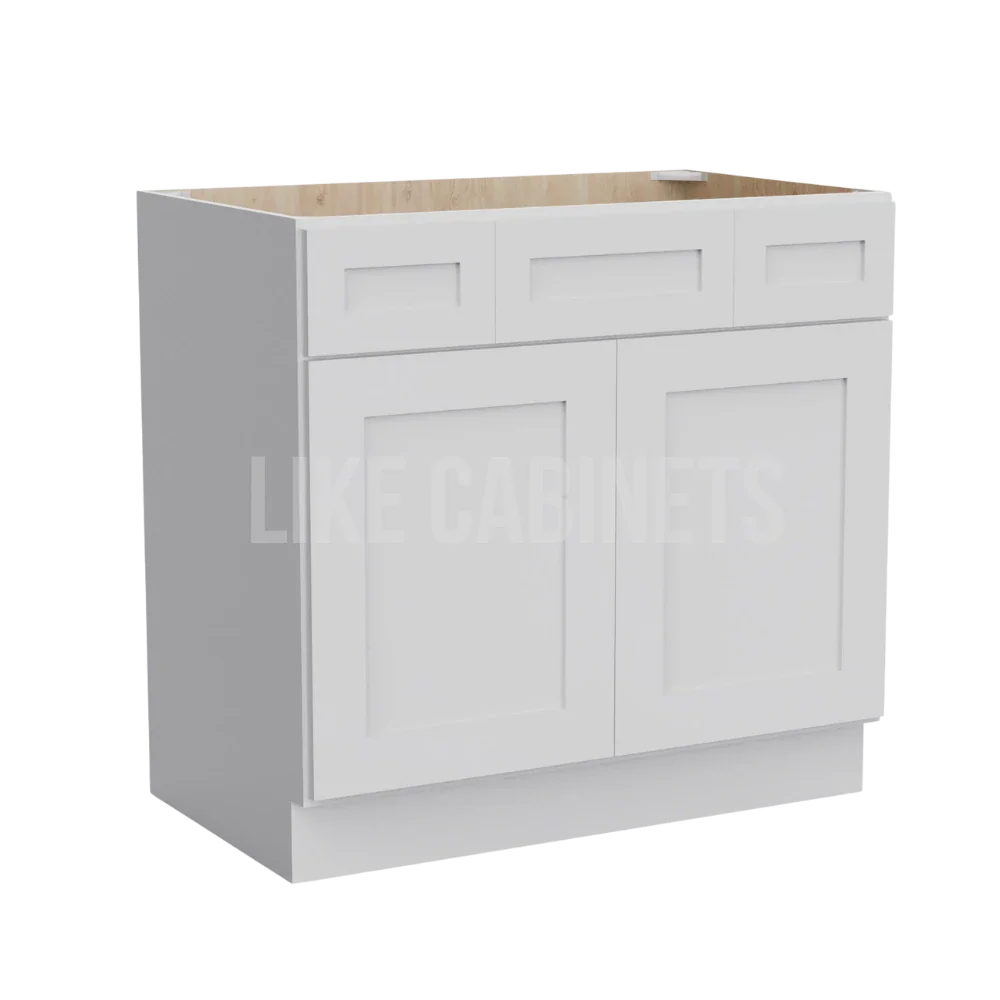 White Shaker Vanity Combo Cabinet