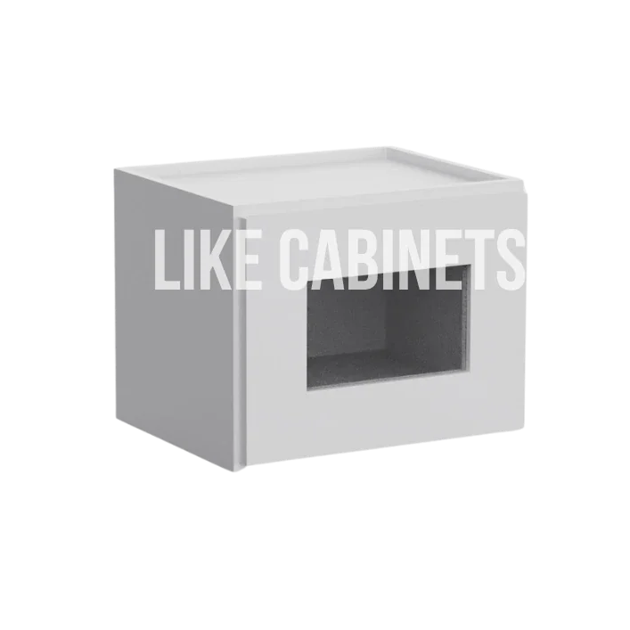 White Shaker 12'' H Single Door Wall Cabinet Glass Door