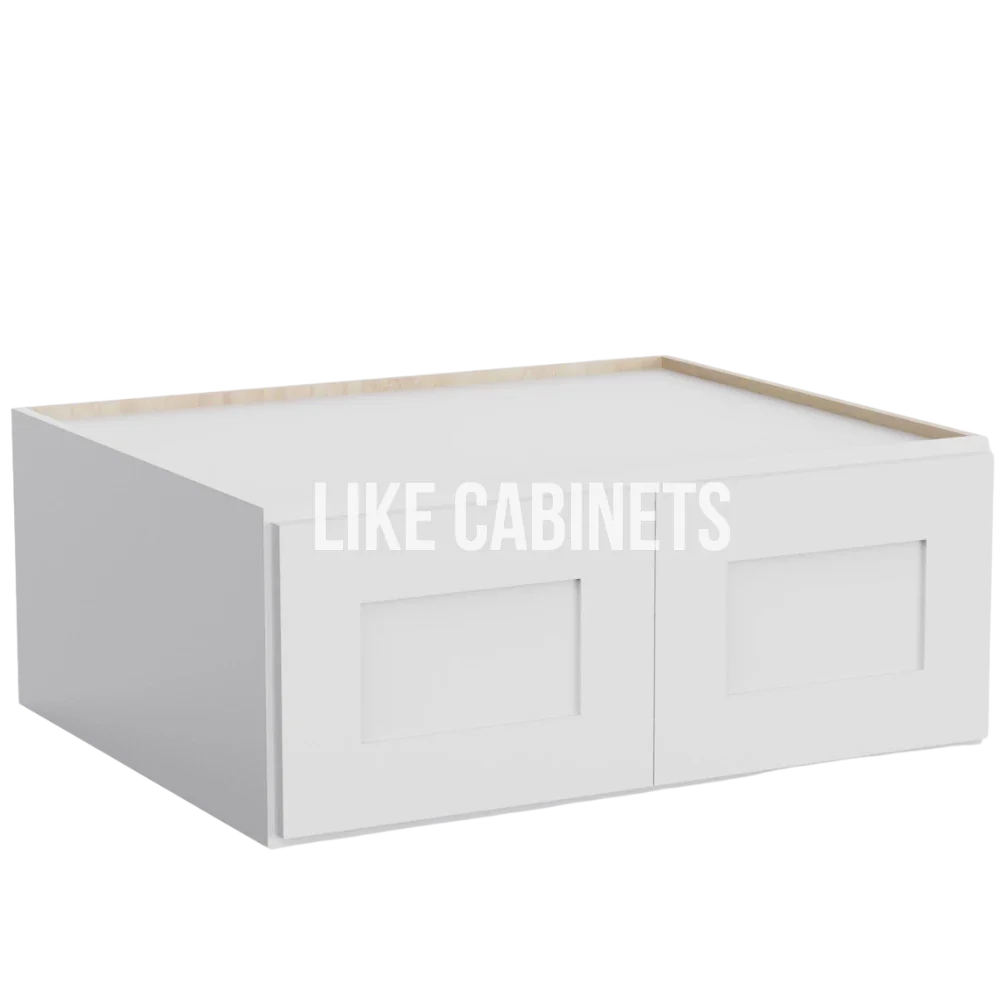 Shaker White 30'' W Refrigerator Wall Cabinet 24'' Deep 12‘’ Height