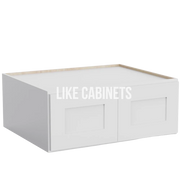 White Shaker Refrigerator Wall Cabinet 30''W 24''D 12''H