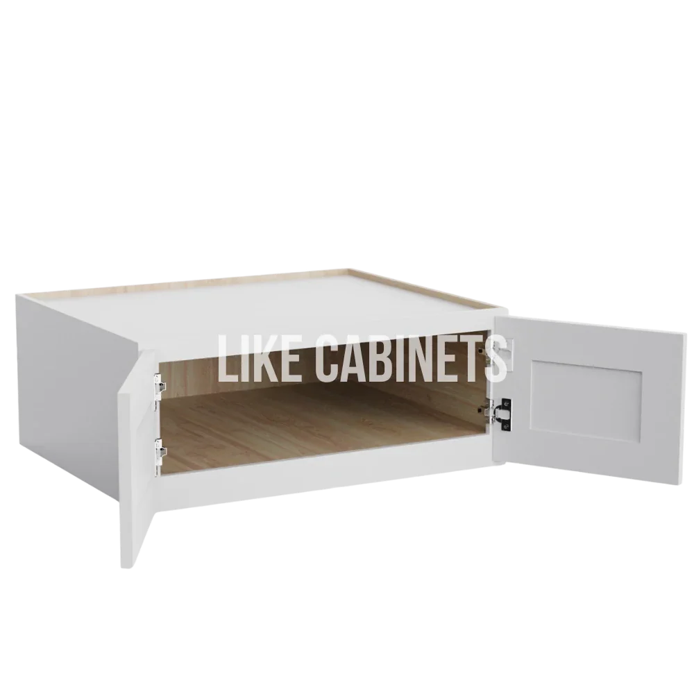 Shaker White 30'' W Refrigerator Wall Cabinet 24'' Deep 12‘’ Height