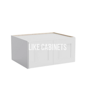 Shaker White 30'' W Refrigerator Wall Cabinet 24'' Deep