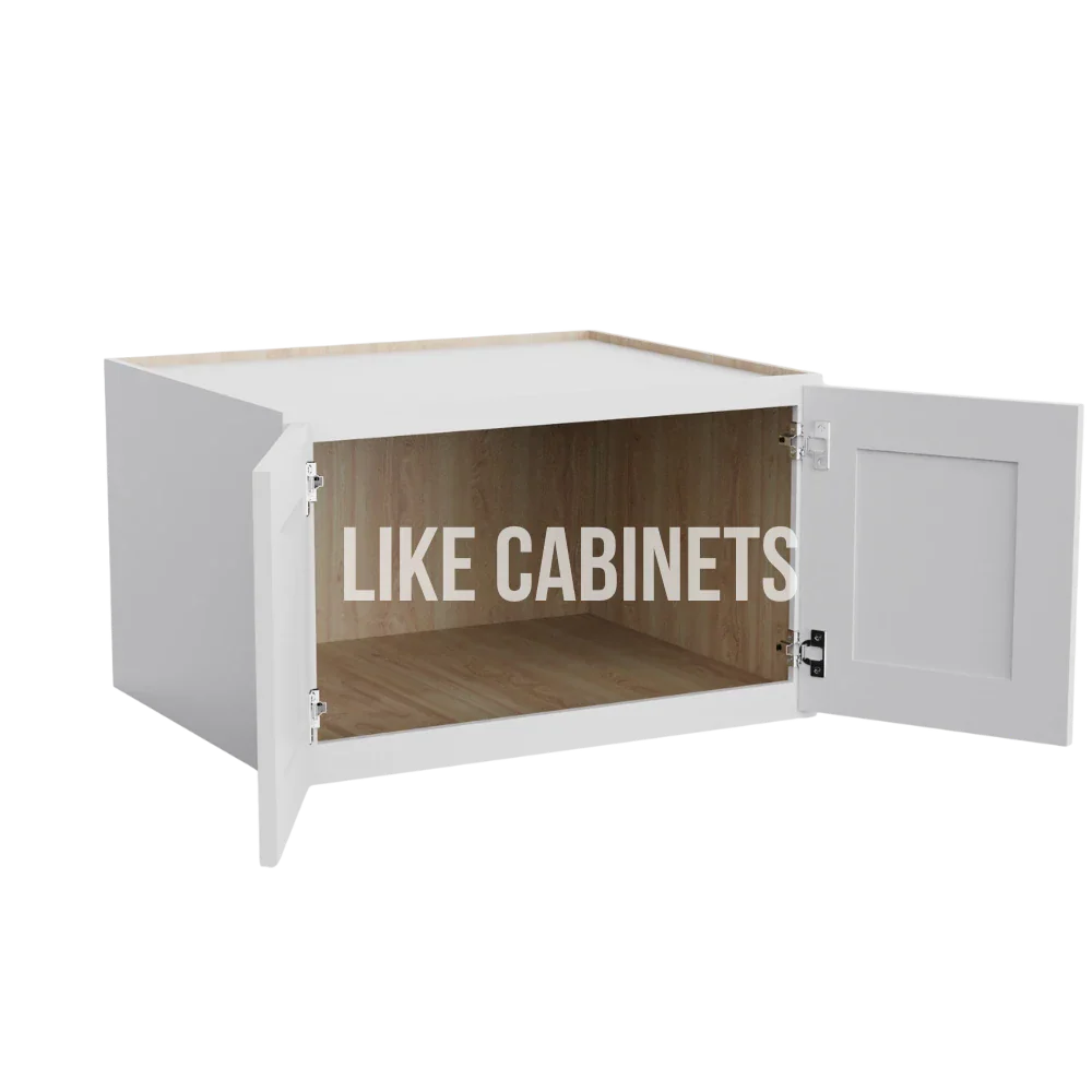 White Shaker Refrigerator Wall Cabinet 30''W 24''D 18''H