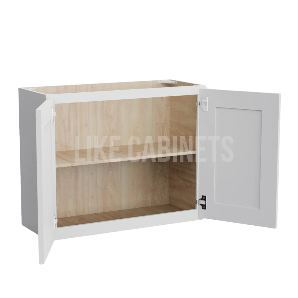 White Shaker 24'' H Double Door Wall Cabinet
