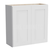 White Shaker 30''H Double Door Wall Cabinet