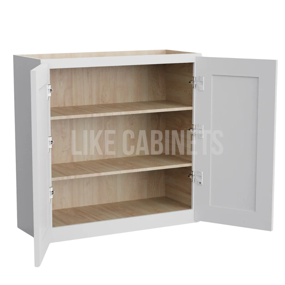 White Shaker 30''H Double Door Wall Cabinet