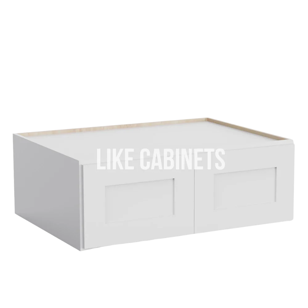 Shaker White 33'' W Refrigerator Wall Cabinet 24'' Deep