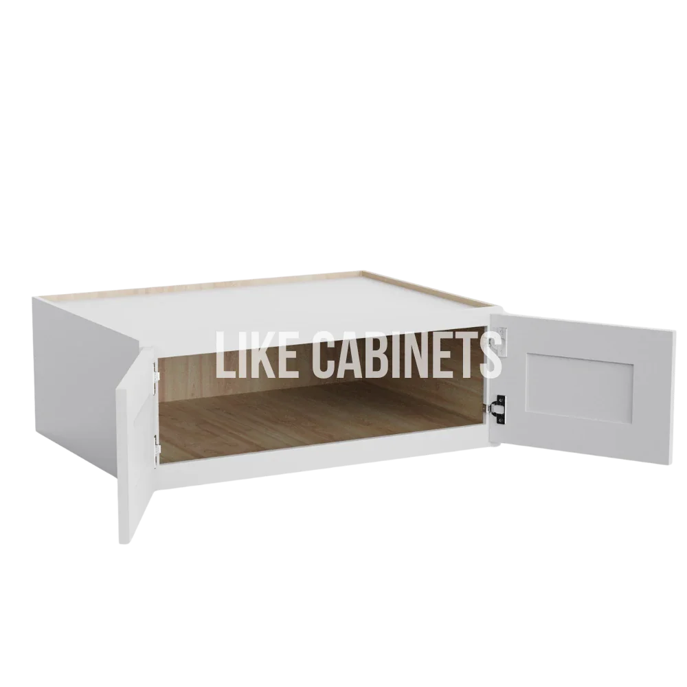 Shaker White 33'' W Refrigerator Wall Cabinet 24'' Deep