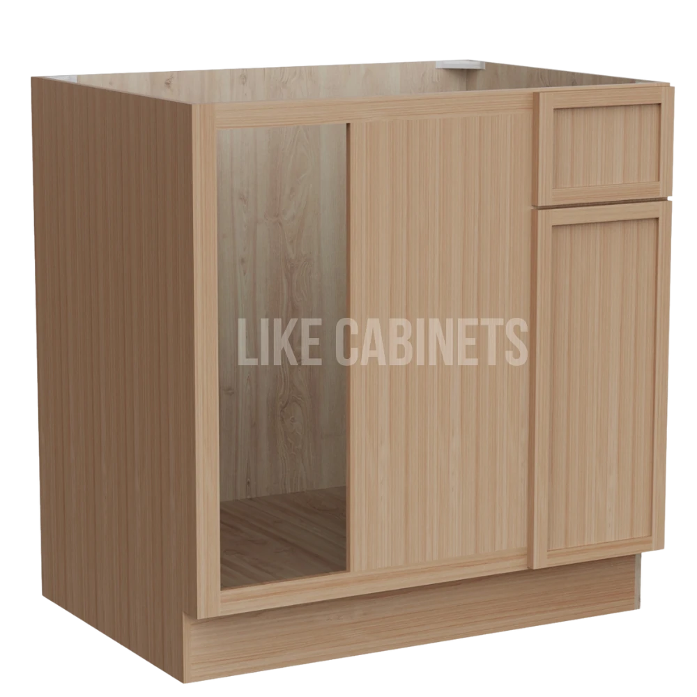 Slim White Oak Blind Corner Base Cabinet (L/R interchangeable)