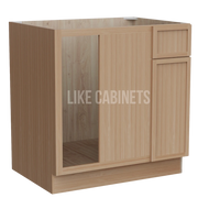 Slim White Oak Blind Corner Base Cabinet (L/R interchangeable)