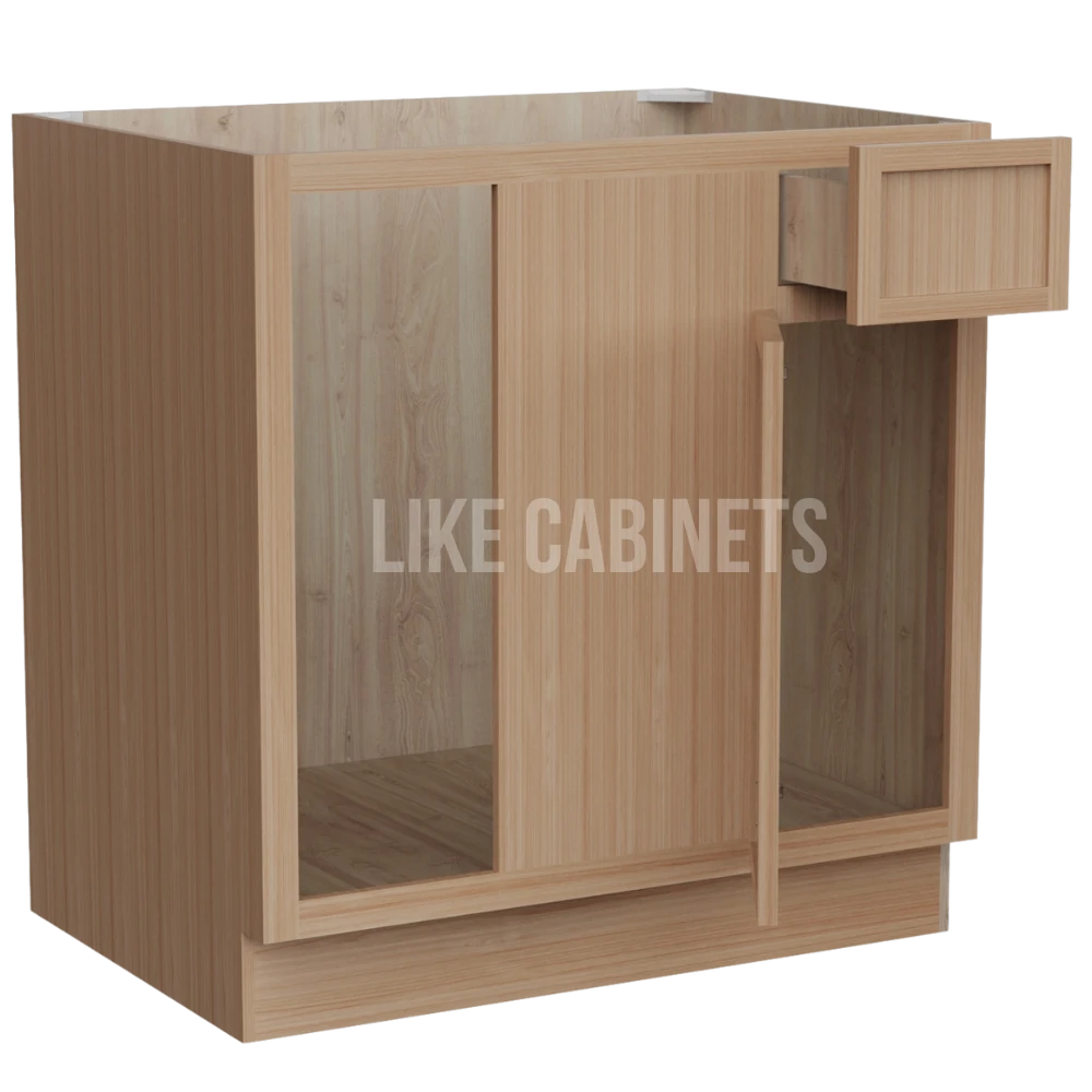 Slim White Oak Blind Corner Base Cabinet (L/R interchangeable)