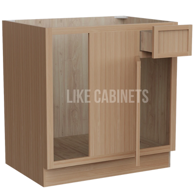 Slim White Oak Blind Corner Base Cabinet (L/R interchangeable)