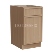 Slim White Oak Shaker Trash Base Cabinet