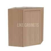 Slim White Oak 24'' W Diagonal Corner Wall Cabinet