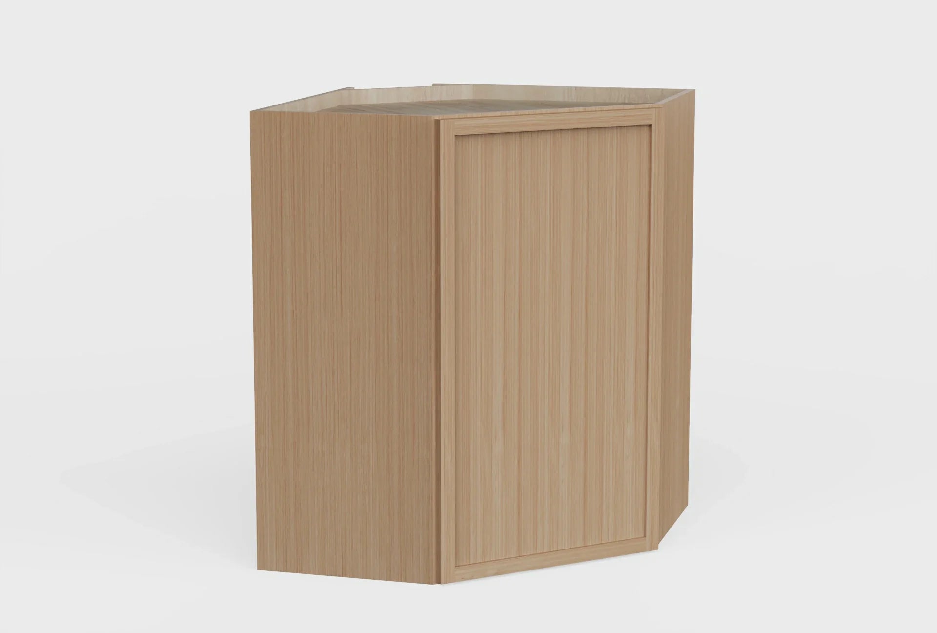 Slim White Oak 24'' W Diagonal Corner Wall Cabinet