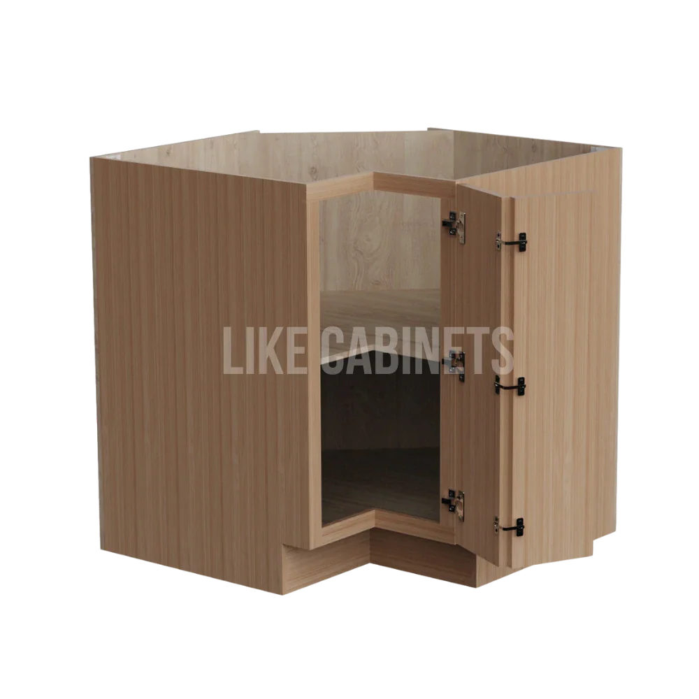 Slim White Oak Shaker Easy Reach Base Cabinet